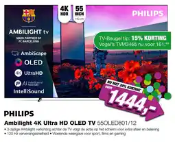 EP philips ambilight 4k ultra hd oled tv 55oled801/12 aanbieding