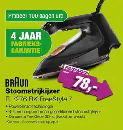 EP Braun Stoomstrijkijzer FI 7276 BK FreeStyle 7 aanbieding