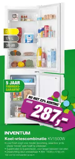 EP Inventum Koel-vriescombinatie KV1500W aanbieding