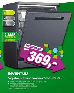 EP Inventum Vrijstaande vaatwasser VWV6036AB aanbieding
