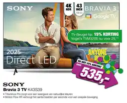 EP SONY Bravia 3 TV K43S39 aanbieding