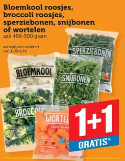 Coop Bloemkool roosjes, broccoli roosjes, sperziebonen, snijbonen of wortelen aanbieding