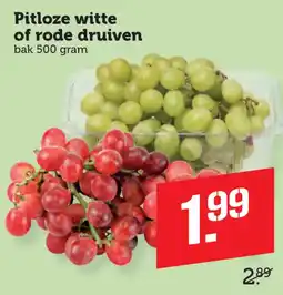 Coop pitloze witte of rode druiven aanbieding