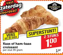 Coop hendrickx de bakker kaas of ham-kaas croissant aanbieding
