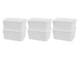 Lidl W5 Opbergboxen met deksel 1,2 L - 6 stuks aanbieding