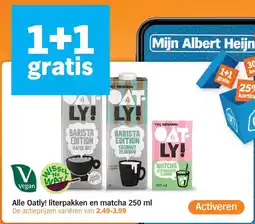 Albert Heijn Alle Oatly! literpakken en matcha aanbieding