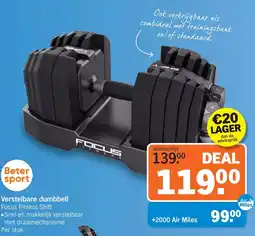 Albert Heijn Verstelbare dumbbell Focus Fitness Shift aanbieding