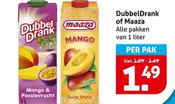 Hoogvliet Dubbeldrank of maaza aanbieding