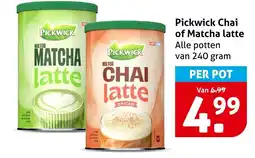Hoogvliet Pickwick chai of matcha latte aanbieding