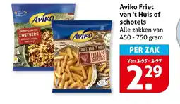 Hoogvliet Aviko friet van 't huis of schotels aanbieding