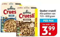 Hoogvliet Quaker cruesli aanbieding