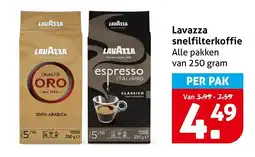 Hoogvliet Lavazza snelfilterkoffie aanbieding