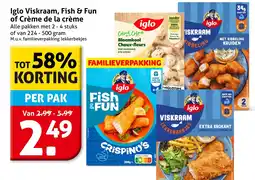 Hoogvliet Iglo viskraam, fish & fun of crème de la crème aanbieding