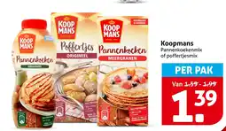 Hoogvliet Koopmans pannenkoekenmix of poffertjesmix aanbieding