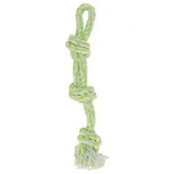 Pets Place Adori Flostouw Dubbel 3 Knopen - Trekspeelgoed - 67 cm Wit&Lime aanbieding