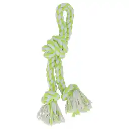 Pets Place Adori Flostouw Tug 3 Knopen - Trekspeelgoed - 52 cm Wit&Lime aanbieding