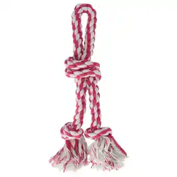 Pets Place Adori Flostouw Tug 3 Knopen - Trekspeelgoed - 52 cm Wit&Pink aanbieding