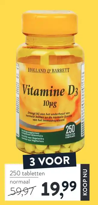 Holland & Barrett Vitamine D3 aanbieding