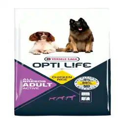 Pets Place Opti Life Adult Active - Hondenbrokken - 12,5 kg aanbieding