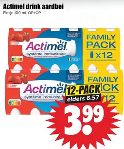 Dirk Actimel drink aardbei aanbieding