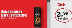 Dirk Axe deospray Dark Temptation aanbieding