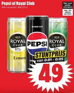 Dirk Pepsi of Royal Club aanbieding