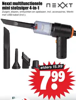 Dirk Nexxt multifunctionele mini stofzuiger 4-in-1 aanbieding