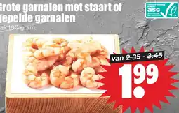 Dirk grote garnalen met staart of gepelde garnalen aanbieding