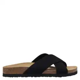 Wehkamp ONLY Onlmaxi Madison-1 Cross Pu Nubuck suède slippers zwart aanbieding