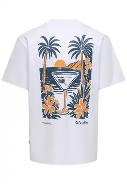 Wehkamp ONLY & SONS relaxed fit T-shirt met backprint - helder wit aanbieding
