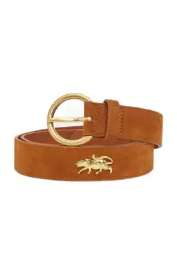 Wehkamp Fabienne Chapot suède riem Studded Leopard Belt cognac aanbieding