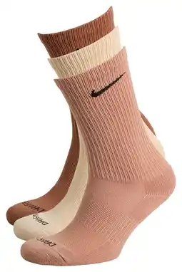 Wehkamp Nike sportsokken Everday Plus Cushioned - beige/roze/bruin (set van 3) aanbieding