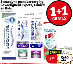 Kruidvat Sensodyne mondverzorging Gevoeligheid Expert, Clinical en Kids aanbieding