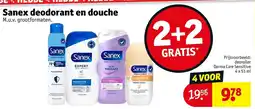 Kruidvat Sanex deodorant en douche aanbieding
