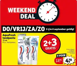 Kruidvat Aquafresh tandpasta aanbieding