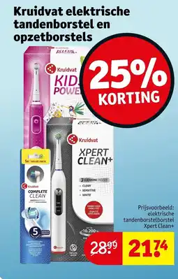 Kruidvat Kruidvat elektrische tandenborstel en opzetborstels aanbieding