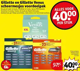 Kruidvat Gillette en Gillette Venus scheermesjes voordeelpak aanbieding