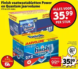 Kruidvat Finish vaatwastabletten Power en Quantum jaarvolume aanbieding