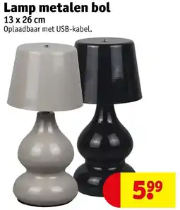 Kruidvat Lamp metalen bol aanbieding