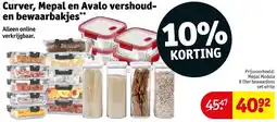 Kruidvat Curver, Mepal en Avalo vershoud en bewaarbakjes aanbieding