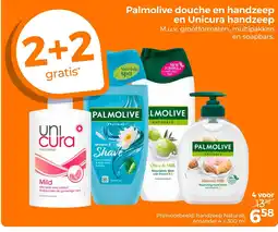 Trekpleister Palmolive douche en handzeep en unicura handzeep aanbieding