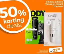 Trekpleister Gillette, gillette venus en king c trimmer aanbieding