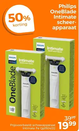 Trekpleister Philips oneblade intimate scheerapparaat aanbieding