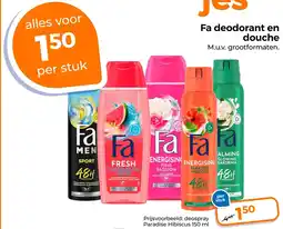 Trekpleister Fa deodorant en douche aanbieding