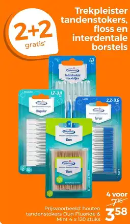 Trekpleister Trekpleister tandenstokers, floss en interdentale borstels aanbieding
