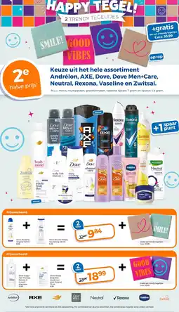 Trekpleister Andrélon, AXE, Dove, Dove Men+Care, Neutral, Rexona, Vaseline en Zwitsal aanbieding