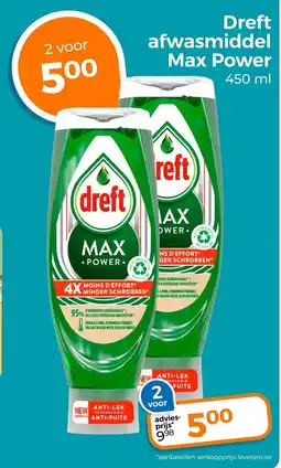 Trekpleister Dreft afwasmiddel Max Power aanbieding