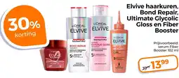 Trekpleister Elvive Bond Repair Ultimate Glycolic Gloss en Fiber Booster aanbieding