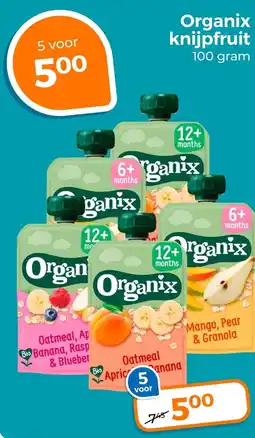 Trekpleister Organix knijpfruit aanbieding