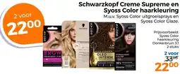 Trekpleister Schwarzkopf Creme Supreme en Syoss Color haarkleuring aanbieding